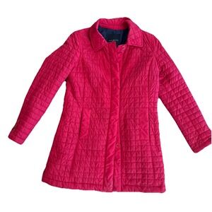Talbots S P red Quilted jacket Classic Chic Iconic Excellent Wow